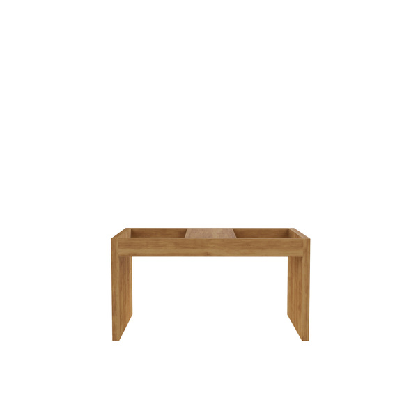 Manhattan Comfort Rectangle Marine Coffee Table in Nature, 26.77 W, 15.16 L, 14.17 H, MDP and MDF Top, Nature 14LC4